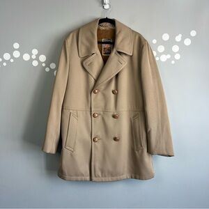 Mighty Mac Vintage Double Breasted Coat Size 42 Tan
